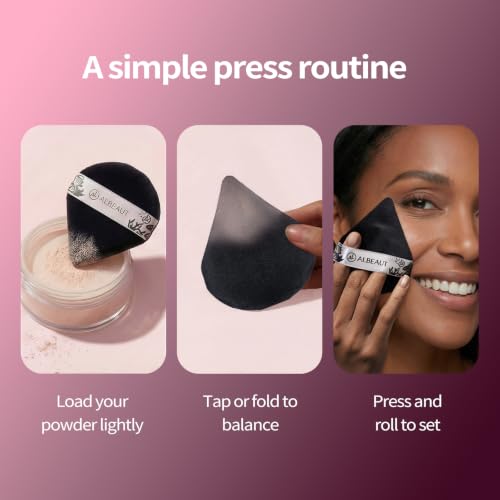 Albeaut Triangle Powder Puffs 3 Pcs, Velour Makeup Puffs for Foundation — view 6
