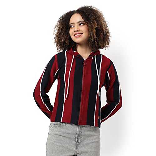 Image of PINACOLADA Women Cotton Zipper Sweatshirt Relaxed Fit for Casual Wear | Full Sleeves | Stylish Sweatshirt Crafted with Comfort Fit and High Performance for Everyday Wear