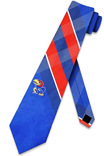 Eagles Wings Kansas Grid Neck Tie with College Sports Team Logo