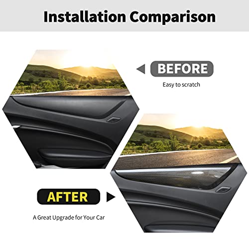 Interior Door Panel Armrest Trim Cover Decoration Interior Accessories for Chevrolet Camaro 2016-2022,Carbon Fiber Grain by RT-TCZ - Image 2