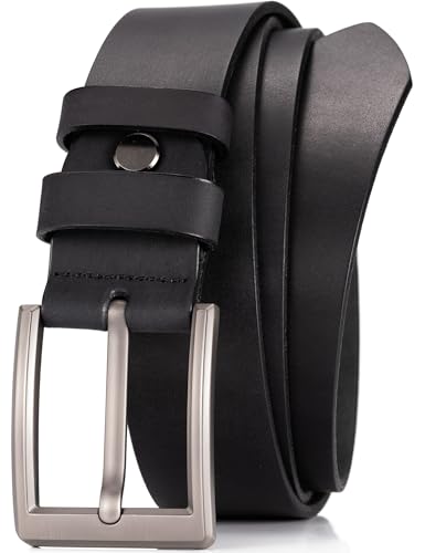 Wolfant Mens Leather Belt,100% Italian Full Grain Real Solid Leather cover