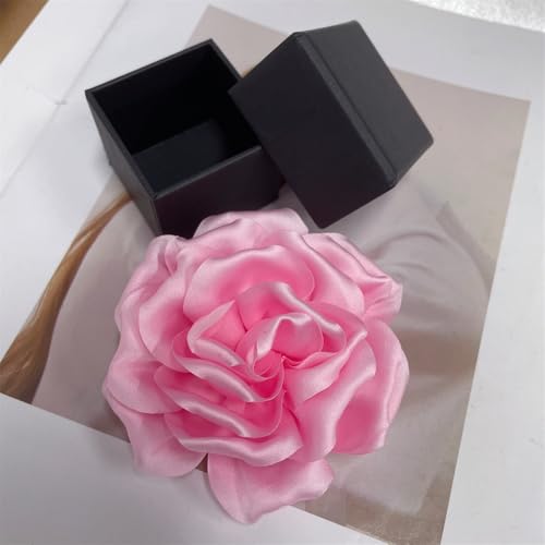 Image of Dainty Peony Rose Flower Brooches Lapel Pins Delicate Elegant Fabric Flowers Brooch Pin for Women Flower Corsage for Wedding Party Accessories Jewelry Gifts100mm