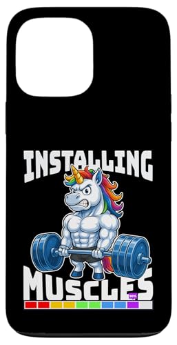 Instalar músculos unicornio levantamiento de pesas gimnasio mujeres hombres niños Carcasa para iPhone 13 Pro Max