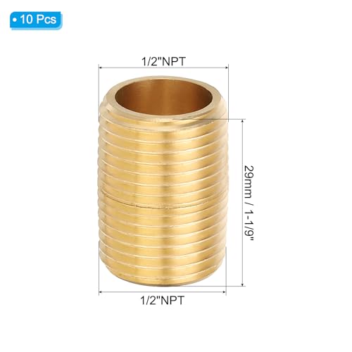 Tapón macho NPT 1/2" de latón anticorrosivo PATIKIL para bloquear fugas de aceite y aire, 10 uds 3
