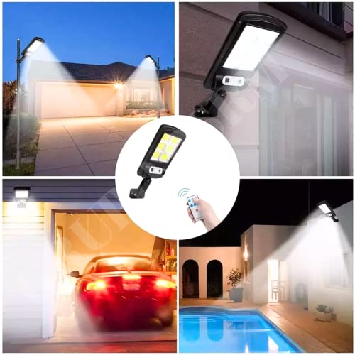 Luminaria Solar Poste Lâmpada Led Refletor Arandela De Parede Área Externa Jardim Sensor de Presença