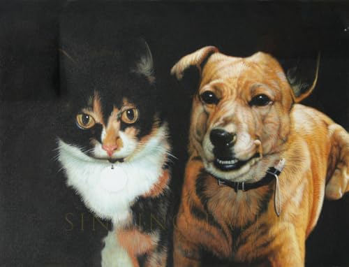 Portrait de chiot fait main pour remplacer les photos floues par de l'art