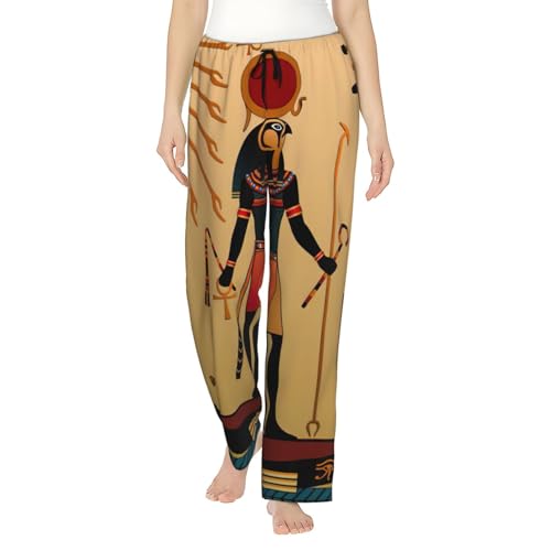 Pantalon de pyjama égyptien femme ample en polyester doux confortable avec poches