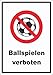 Ballspielen Interdit Autocollant - Bariolé, A5 (148x210mm)