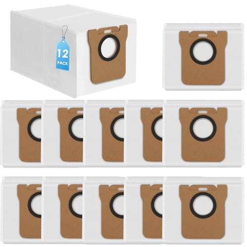 Kaiyaner 12 Bolsas Aspiradora para Xiaomi X10+ / X20+ / Dreame L10s / L10 / L20 / X40 Ultra Robot Aspirador, Bolsa de Repuesto, Juego de Accesorios, 2,5 L de gran Bolsas de Aspiradora