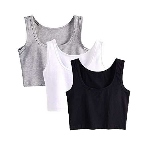 Kit 3 Blusas Cropped Blusinha Feminina Tshirt Regata Basic Fashion, Tamanho G