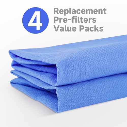 4 Packs 511 Replacement Washable Pre-Filters for Blueair Blue Pure 511 Air Cleaner Purifier, Traps Pet Dander,fur, 4pcs Diva Blue Cotton Covers, Pre Filter by XBWW - Used condition - Image 5