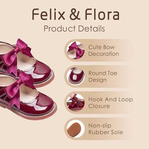 Image of Felix & Flora Toddler Little Girl Mary Jane Dress Shoes - Ballet Flats for Girl Party School Shoes