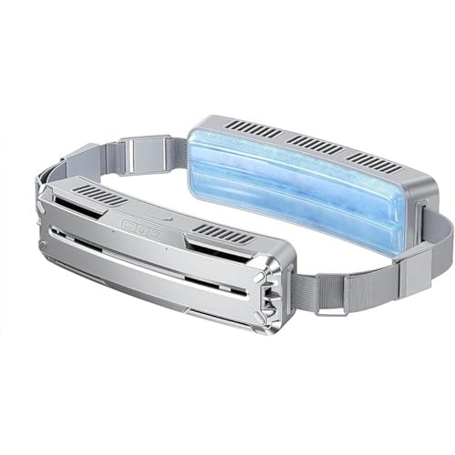 Oceanightウエストファン ベルトファン 最強の風量 クール素材 ウエストクーラー 1秒急速冷却 吸汗性 衣服内に入れる可能 USB-C急速充電 熱中症対策 アウトドア ポータブル 夏の仕事/スポーツ/旅行に最適 (オーロラシルバー)