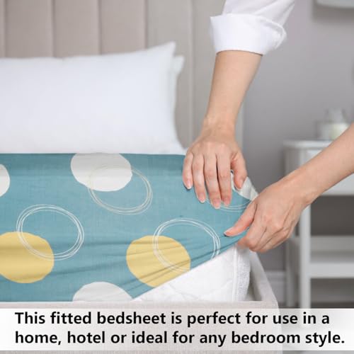 Image of SANMARINO Premium Cloud Cotton 360 Fitted King Bedsheet with 2 Pillow Covers | 300 TC Soft Fabric | Deep Pocket Elasticated Bed Sheet (78 x 72 + 10 Inches) (Cerulean Blue)