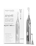 Supersmile Zina45 Deluxe Sonic Pulse Electric Toothbrush, Rechargeable Whitening Tooth Brush, Silver