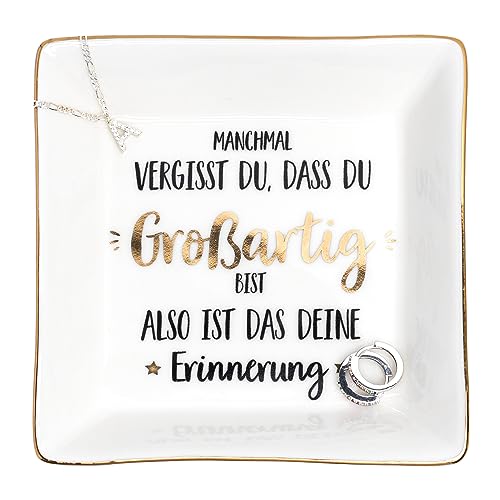 Darlena Dekoschale Inspirierend | Geschenke für Frauen, Geburtstagsgeschenk | Schmuckschale | Freundschaft Geschenk für Mama, Schwester, Kollegin, Freundin, Ehefrau zum Geburtstag oder Weihnachten