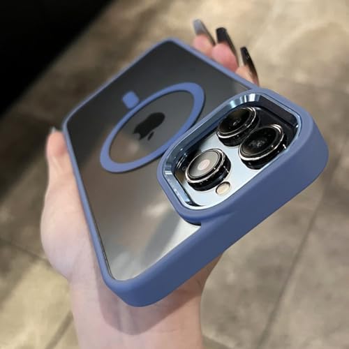 Coque iPhone 13 Pro Max transparente LVTFCO acrylique magnétique bleu sierra antichoc