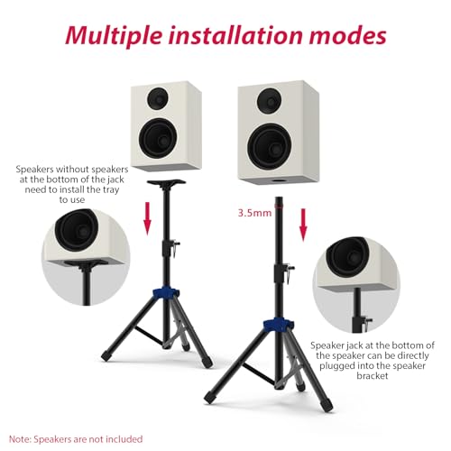 Soporte para altavoz monitor de estudio con trípode telescópico y base triangular 8