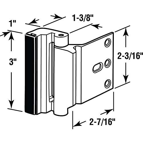 Image of Prime-Line U 11441 Door Reinforcement Lock - Add Extra, High Security to your Home and Prevent Unauthorized Entry - 3 inch Stop, Aluminum Construction, Red Bronze (Single Pack) | Add Extra High Security, Prevent Unauthorized Entry, 3 in. Stop, Solid Brass Construction