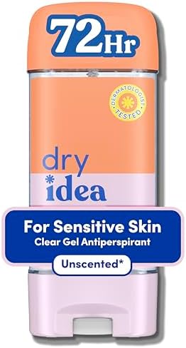Dry Idea Gel Deodorant & Antiperspirant for Women - Hypoallergenic for Sensitive Skin, 2X Longer Sweat Protection*, 72Hr Odor Control, Unscented, Womens Deodorant, 3 oz