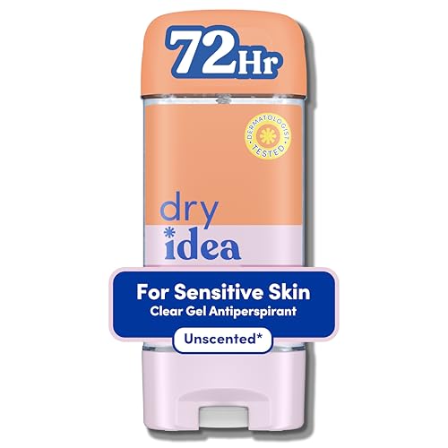 Dry Idea Gel Deodorant & Antiperspirant for Women - Hypoallergenic for Sensitive Skin, 2X Longer Sweat Protection*, 72Hr Odor Control, Unscented, Womens Deodorant, 3 oz