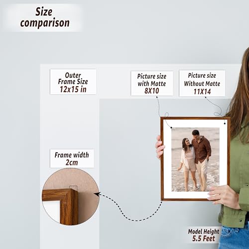 Image of Art Street Premium Photo Frame for living room, Classic Aesthetic Design Photo Frames for Photograph, Art Work, Kids Room Set of 9 (11x14 Inch, Brown)