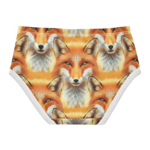 Fancy Girls Underwear Toddlers 2t Cotton Panties for Girl Cute Fox Orange Briefs Undies Kids2