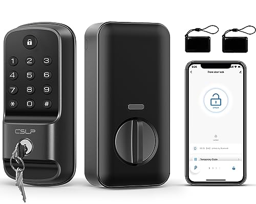 CSLP Smart Door Lock Keypad Works with Alexa, 5-in-1 Smart Entry Door Lock with Bluetooth & Door Sensor, Smart Deadbolt via App Control for Exterior Door Airbnb