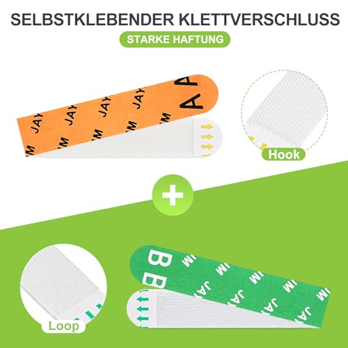 JAYZUUM Bilder Bilderhaken selbstklebend – 20 Paar XL Klebestreifen (40 Stück), Selbstklebendes Klettband, Bis 6,8 kg, Rückstandslos Entfernen, Ideal für Bilderrahmen & Fotos