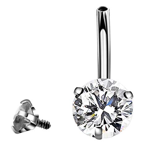Seniutarm Zircon Belly Button Rings Fashion Women Navel Barbell Stud Body Piercing Jewelry Transparent Color #TOP6