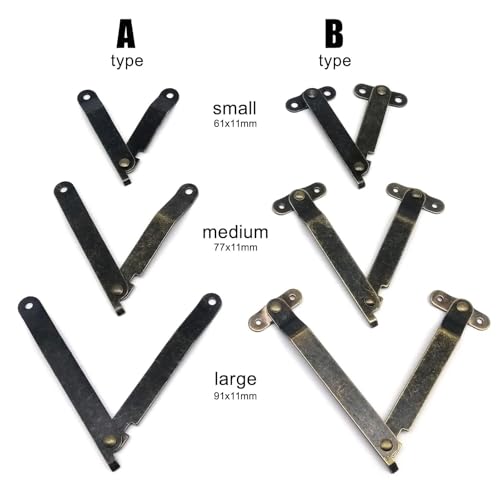 Charnière de support de couvercle limiteur d'ouverture pour coffret bois - 4