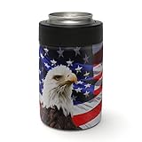 Aretty - USA Bald Eagle Freedom American Flag Vinyl Skin Decal for the Yeti Rambler Colster (Colster Not Included)
