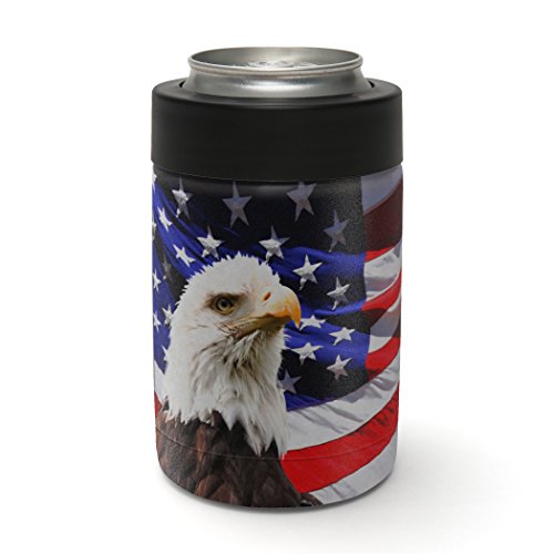 Aretty - USA Bald Eagle Freedom American Flag Vinyl Skin Decal for The Yeti Rambler Colster (Colster Not Included)