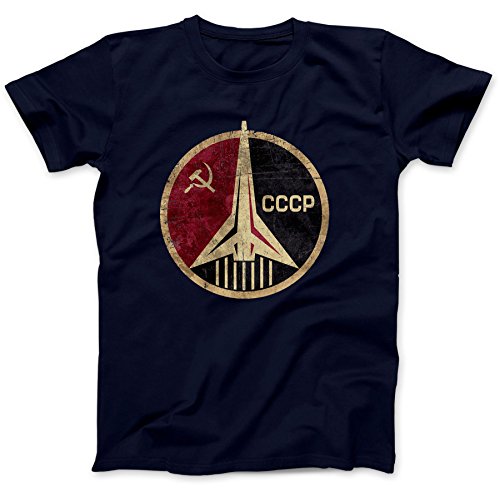 Image of Bees Knees Tees CCCP Russian Soviet USSR T-Shirt Navy Blue