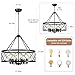 21.65'' Farmhouse Chandeliers for Dining Room, 6-Light Black Rustic Chandelier Foyer Lighting Fixtures, Modern Drum Chandelier Adjustable Hanging Light Fixture for Kitchen Entryway Bedroom Hallway