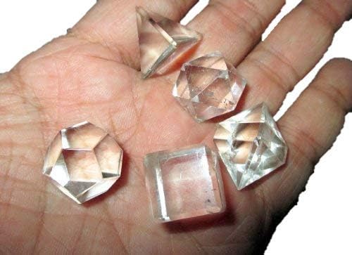 Miniatura 3 de Nuevos conjuntos de geometría sagrada de cuarzo de cristal de chorro energizado, folleto gratuito Jet International Crystal Therapy 5 Stone Free