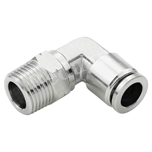 Beduan Push to Connect Fitting Elbow, 3/8" Tube OD x 3/8" NPT Male 90 Degree Elbow Adapter 304 Stainless Steel Air Union Fitting by beduan - Image 3