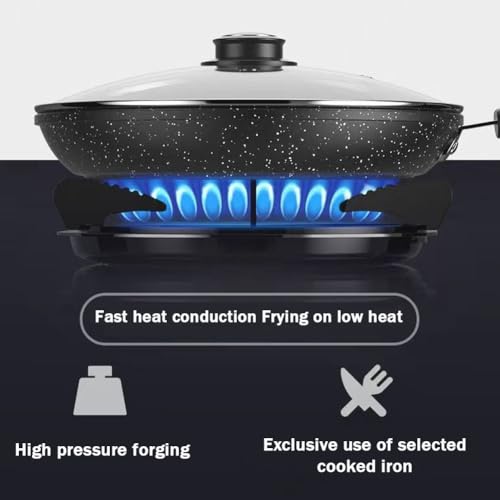 Wok de acero al carbono con tapa 32cm miniatura 6