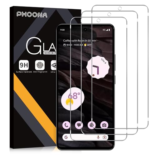 Phoona 3 Stück Schutzfolie für Google Pixel 7a für Panzerglas, 9H Härte, 0.33mm HD Displayschutzfolie, Full Screen Stoßf...