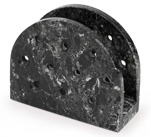 SPESHSTONES Marble Napkin Holder for Table, 6.5" Paper Napkin Organizer