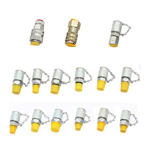 XZT Kit de acoplamiento de probador de presión hidráulica, 15 piezas, herramientas de reparación hidráulica para maquinaria de construcción de excavadoras, sistema hidráulico