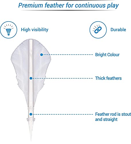AMIFIT Steller Gold Series Feather Shuttlecock, Pack of 3 (White) 4 41iTOrQYb L