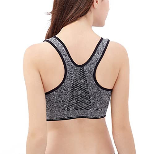 Image of Hiking Gril Women's Zip Front Sports Bra Wireless Post-Surgery Yoga Bras