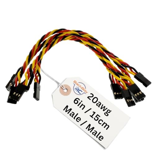 BackBayRC - 6in 20awg Male/Male Universal Servo Extension - 5 Pack