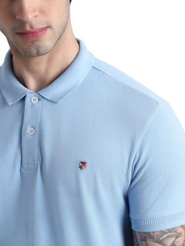 Image of Jack & Jones Men Cotton Polo Collar Slim Fit T-Shirt