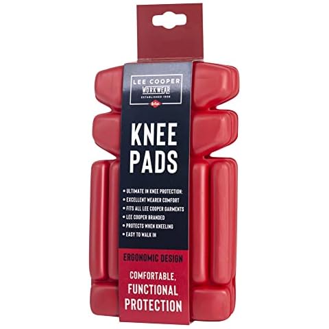Lee Cooper LCKP002 Mens Work Pant Trousers Ergonomic Safety Knee Pad Inserts, Red Cover