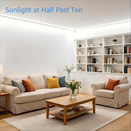 Image of RadiantFlux 5000K Cool White 50Ft Long LED Strip Lights, Flexible Dimmable Lighting, Super Bright for Large Space, Kitchen & Office
