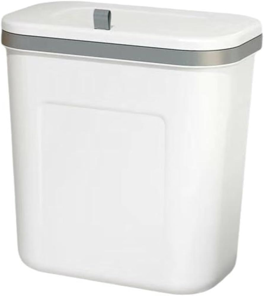 MERISHOPP Wall-Mounted Trash Can, 2.6 Gallon, With Lid, Kitchen