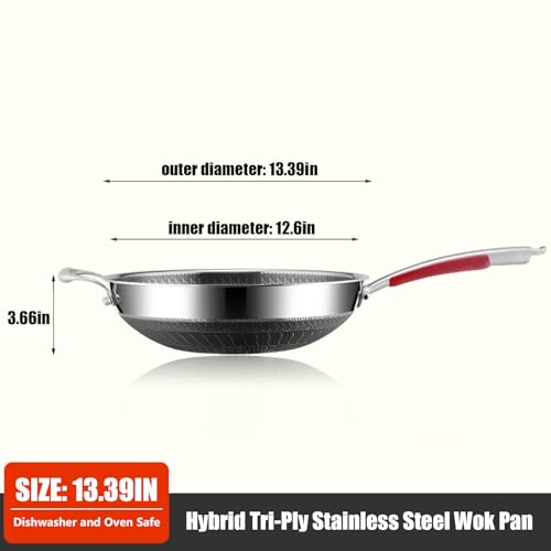 Wok Pan acero inoxidable antiadherente con asas frías miniatura 2