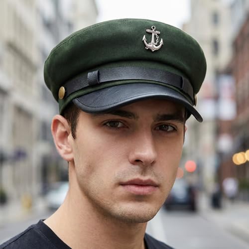 Image of Newsboy Cap for Women Beret Hat Vintage Military Sailor Captain Caps | Painter Ivy Peaked Flat Cap